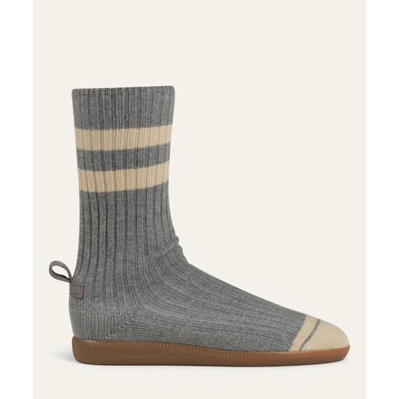 Brave Pudding Shoes - Brave Pudding Varsity Strolls Womens Sock Shoe 8 Grey Knit Sneakers